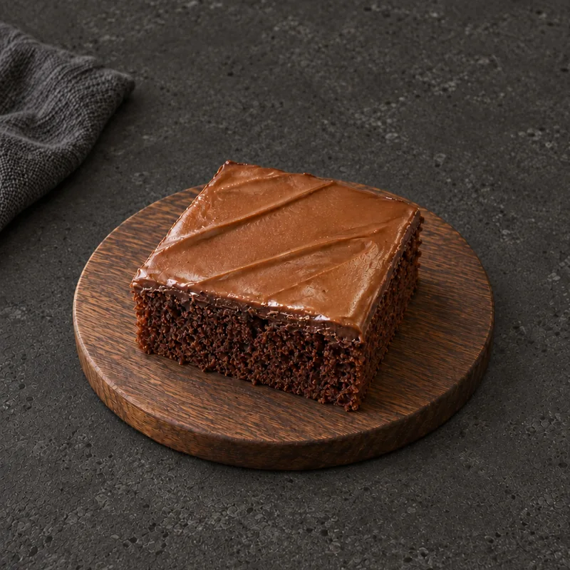 Nutella Brownie with a thick smooth topping and diagonal ridges